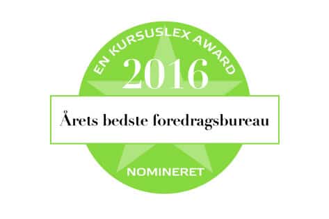 Foredragsportalen.dk nomineret til ”Årets bedste foredragsbureau”