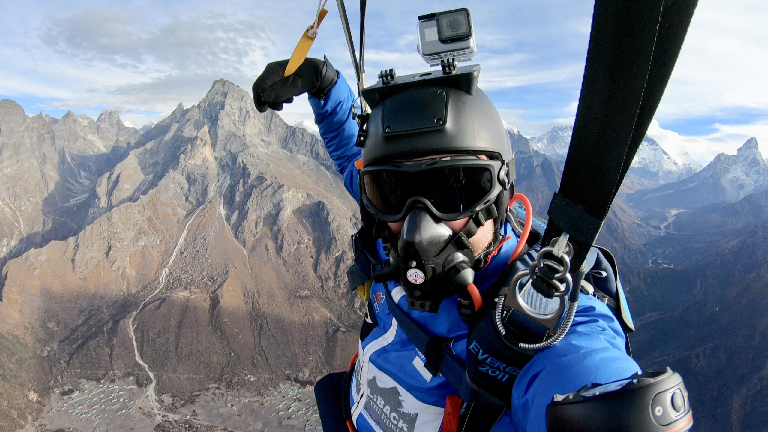 Everest Skydive 2019 udsigt over Khumbu dalen og gletsjer