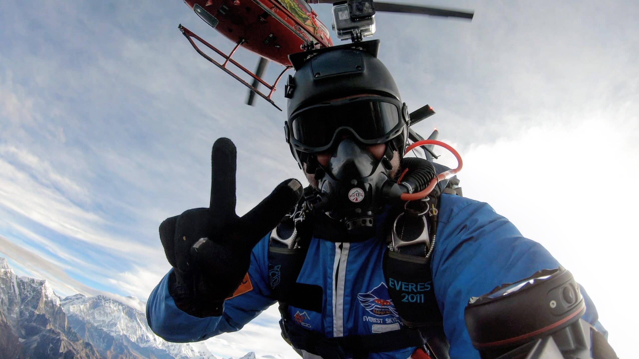 Everest Skydive 2019. Exit fra 25.000 fod med ilt